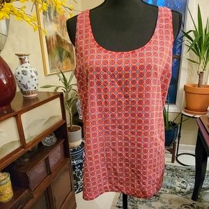 Old Navy Salmon Pink Greek Key Design Tank Top L